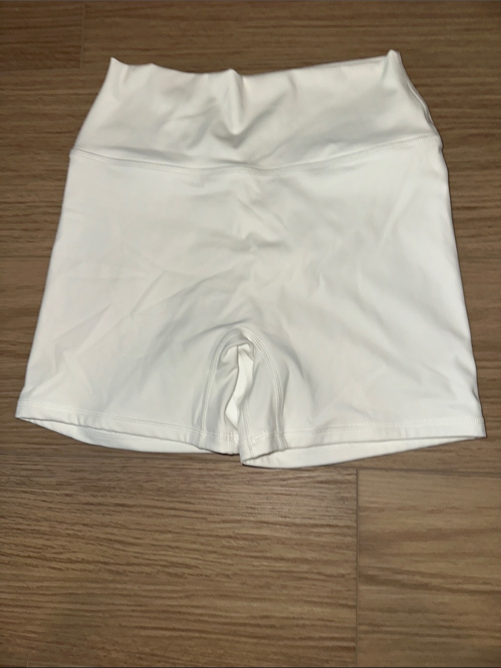 High-Waist White Women’s Bike Shorts